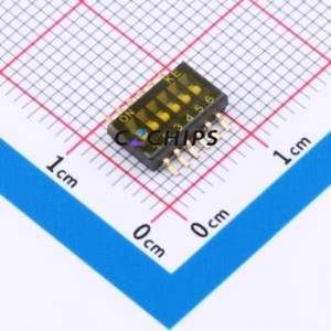 HX 1.27-6P TPPT DIP Switch SMD Switch Flat Toggle, Groove Type Single Pole Single Throw 6 Gull Wing Type - Product Image 1