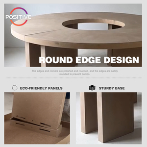 Mesa de comedor redonda de Combinación libre multifuncional, mesa de comedor de madera maciza personalizable moderna, mesa de cocina redonda multiusos - Product Image 3