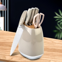 Nouvel ensemble de couteaux de cuisine 5 pièces en acier inoxydable 3Cr13 de style européen avec manches ambidextres, compatible lave-vaisselle, option logo personnalisé