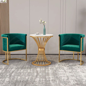 Tavolino <span class=keywords><strong>rotondo</strong></span> moderno in acciaio inossidabile oro <span class=keywords><strong>finto</strong></span> <span class=keywords><strong>marmo</strong></span> - Product Image 5