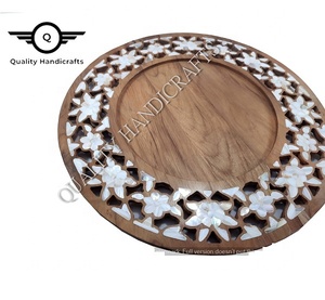Mop SHELL Inlay Chocolate MANGO wood 35x35cm ถาดเสิร์ฟตกแต่งสำหรับโรงแรมและร้านอาหารใช้โดยงานฝีมือคุณภาพ - Product Image 4