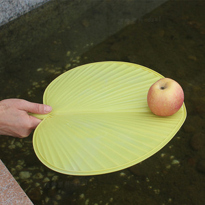 Palm Leaf Fan Large Yellow Plastic Manual Handheld Cooling Fan Household Summer Use Lightweight Design - Product Image 2