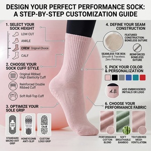 <span class=keywords><strong>Calcetines</strong></span> Personalizados para Pilates, <span class=keywords><strong>de</strong></span> Algodón Transpirable, Bordados, Antideslizantes, Color Marrón Beige, para <span class=keywords><strong>Yoga</strong></span> y Danza - Product Image 2