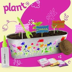 Kit <span class=keywords><strong>de</strong></span> culture <span class=keywords><strong>de</strong></span> fleurs et <span class=keywords><strong>de</strong></span> plantes personnalisé - Design nature pour enfants <span class=keywords><strong>de</strong></span> 5 à 12 ans - Projets <span class=keywords><strong>de</strong></span> jardinage et d'art - Cadeau d'anniversaire unisexe - Product Image 4