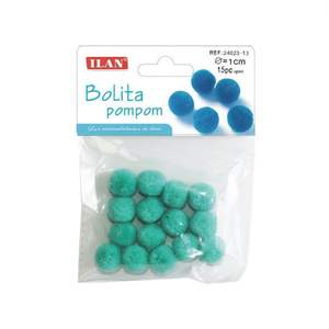 Pompon Ilan Bolita 1,5 cm Turchese per Decorazioni Artigianali - Product Image 2