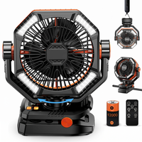Ventilateur de camping rechargeable 12000mAh, ventilateur de tente portable 5 vitesses pour le camping