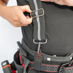 MELOTOUGH Bretelles de ceinture à outils Bretelles de travail grises robustes avec bretelles réglables en mousse rembourrée