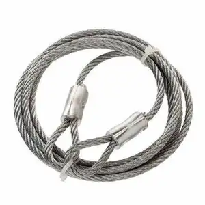Factory direct sales, Thin Cable Wire Ropes SS304 Stainless 7x7 Wire Rope 1mm Thin Wire Sling With Loop