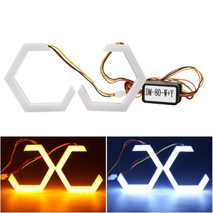 Luz <span class=keywords><strong>de</strong></span> ojo <span class=keywords><strong>de</strong></span> Ángel <span class=keywords><strong>LED</strong></span> hexagonal <span class=keywords><strong>de</strong></span> conmutación bicolor amarilla y blanca <span class=keywords><strong>para</strong></span> faros delanteros, accesorios <span class=keywords><strong>de</strong></span> automóviles, motocicletas - Product Image 2