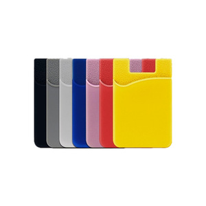 Factory Direct Sale <b>Cheap</b> <b>Gift</b> Custom Logo Silicone Phone Sticker 2 Layers ID Card Holder - Product Image 3