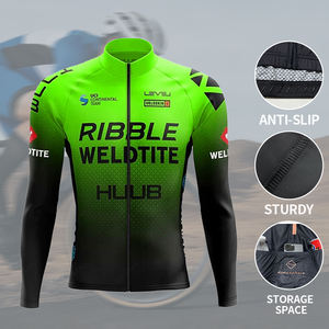 Combinaison de cyclisme pour VTT/vélo de route - Maillot à manches longues et collants multicolores (port toute saison) - Product Image 3