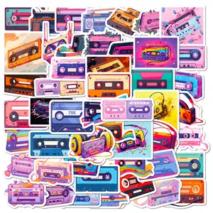 50 adet Pop müzik bant CDs kız kitap şişe dekor için renkli Graffiti çıkartmalar su geçirmez müzik çalar Sticker