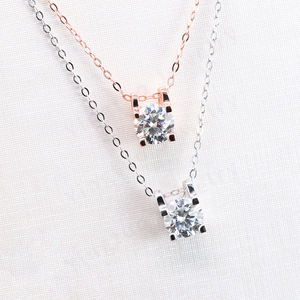 Liontin berlian Moissanite 1CT dengan 18K 14K 10K 9K emas & perak murni 925 kalung produk jimat Premium - Product Image 1