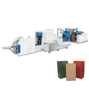 China melhor venda totalmente automático saco de papel de embalagem fazer a máquina de saco de papel com impressão