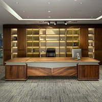 LBZ-317X Nouveau bureau de direction de style chinois en bois massif, noyer noir d'Amérique du Nord, mobilier de bureau de luxe léger pour PDG et managers
