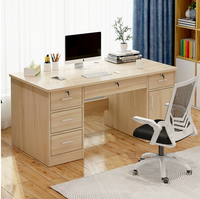 Ensemble de chaise de bureau moderne et écologique avec verrouillage, poste de travail informatique à domicile avec tiroir, bureau en bois pour personnel, automatique