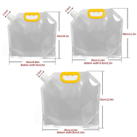 Pochettes souples portables et pliables en plastique avec bec verseur pour emballage de liquides, jus et eau – Sacs de 5 litres pour eau potable en extérieur