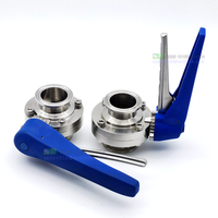 Vannes papillon en acier inoxydable SS304 à raccord Tri-Clamp avec poignée à gâchette
