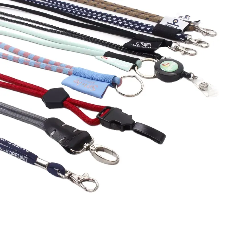 Aangepaste Ronde Lanyard Neck Strap Goedkope Groothandel Promotionele Hoge Kwaliteit Verstelbare