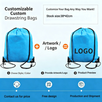 Logo personnalisé 210D Polyester Sac de sport à cordon Sac à dos en nylon sport coloré uni avec cordons de serrage étanches Style tendance