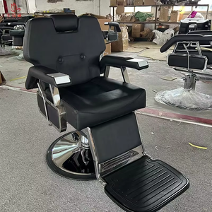 Sillón de Barbería Negro para Salón de Peluquería Masculina, Fabricado en Cuero Sintético, en Venta - Product Image 6