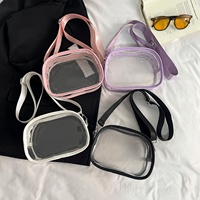 Sac bandoulière transparent minimaliste pas cher 2026 en PVC avec fermeture éclair, approuvé pour les stades, idéal pour les filles, concerts et jours de match
