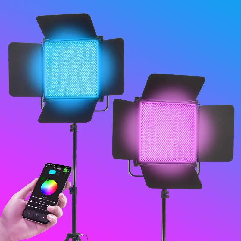 TOLIFO GK-S100RGB RVB LED Vidéo Lumière Photographie Dimmable Panneau Lampe 2700-10000K Lumière de Tournage pour Live Streaming Photo Studio