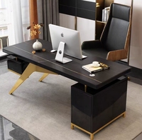 Bureau et chaise de bureau à domicile noir Design bureau de travail en pierre de luxe meubles de Table de bureau modernes