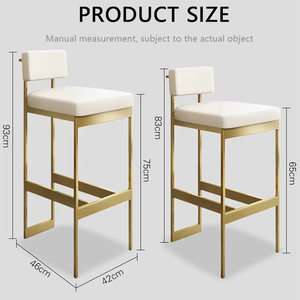 Nordique moderne lumière luxe tabourets de Bar minimaliste maison dossier chaises Bar lait thé boutique réception tabourets hauts chaises de Bar - Product Image 6