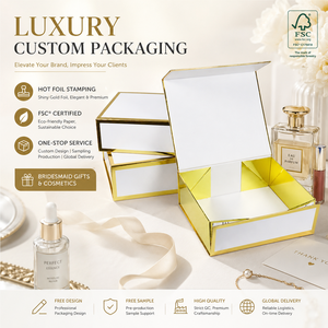 Exquisita Caja de Regalo para Damas de Honor con Borde Dorado, Personalizada al por Mayor, Blanca y Dorada, ¿Serás <span class=keywords><strong>mi</strong></span> Dama de Honor?, Caja de Regalo para Propuesta de Matrimonio - Product Image 2