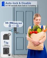 Aurelysse Serrure de porte intelligente à cylindre pour maison et chambre, avec application, lecteur d'empreintes digitales, cartes de contrôle d'accès, caméra de sonnette, fonction de découpe de clés et outil de crochetage