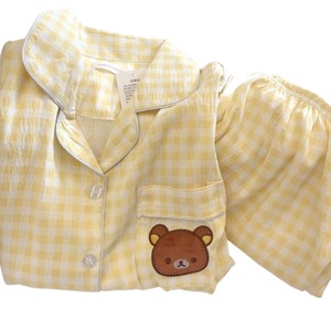 Personalizzabile nuovo <span class=keywords><strong>pigiama</strong></span> da <span class=keywords><strong>donna</strong></span> a maniche corte con orso scozzese <span class=keywords><strong>leggero</strong></span> elasticizzato in vita graziosi vestiti per la casa - Product Image 5