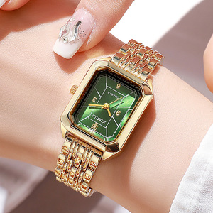 Reloj de Cuarzo de Lujo para Mujer, Ecológico, Minimalista, Elegante, Correa Cuadrada Dorada, Edición de Color de Lujo Ligero Transfronterizo - Product Image 5