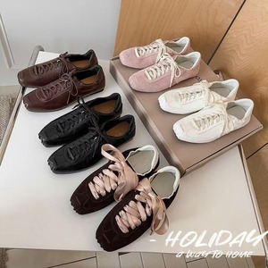 Inside-out genuine leather casual sneakers women sports sneakers spring new style cowhide sheepskin laced flat sole comfortable - Product Image 3