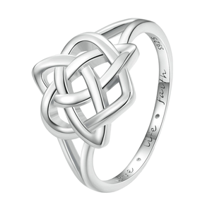 Personalized Custom 925 Sterling Silver Rhodium Plated Trendy Celtic Heart Knot <b>Ring</b> Comfortable Wear Tarnish Resistant Wedding - Product Image 1