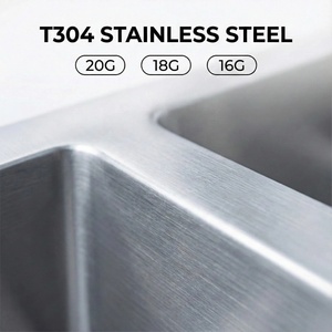 Pedido al por Mayor <span class=keywords><strong>de</strong></span> Fregaderos Dobles <span class=keywords><strong>de</strong></span> Acero Inoxidable 304 Hechos a Mano con Certificación CUPC, con Escurridor, Resistentes a los Arañazos, 10,000 Unidades Mensuales - Product Image 2