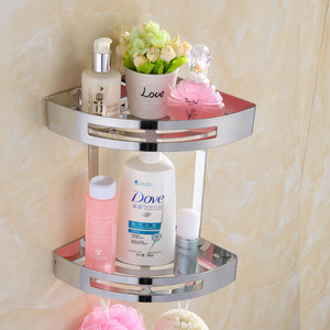 Étagère d'angle de salle de bain Saint Ruijia en acier inoxydable 304, double couche, rangement triangulaire, sans perçage - Product Image 1