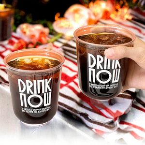 Factory Custom Logo 95mm 12oz Sealable U Shape PP Plastic <b>Cup</b> for Hot <b>Cold</b> Drink Packaging Made in Vietnam - Product Image 1