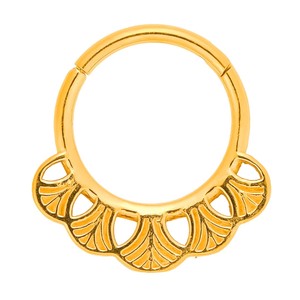Hoa cổ điển vách ngăn Vòng 16G bản lề Clicker mũi Hoop thép không gỉ <span class=keywords><strong>Tribal</strong></span> daith piercing đồ trang sức - Product Image 4