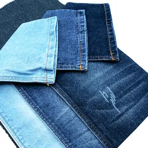 Sıcak satış 9.5 oz pamuk polyester likra düğümlü denim kumaş erkekler ve kadınlar için kot