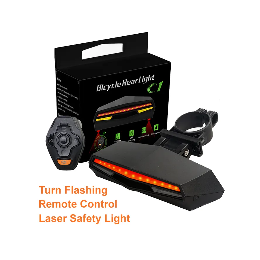 Wireless Remote Control Turn Signal Lamp Waterproof Kinetic Bicycle Rear Light LED Bike Rear Light Self-Powered Bike Taillights