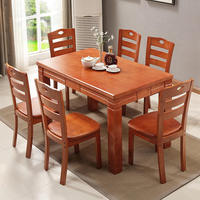 Bestseller Konvertibles Esszimmer-Set Moderner Französischer Retro-Holztisch Massivholzstühle aus Walnuss Kombination für Zuhause & Hotel