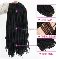 Extensions de Cheveux Synthétiques Sister Loc Tressées au Crochet de 18 Pouces Ombre Naturelle Douces Dreadlocks Sisterlocks Sister Loc