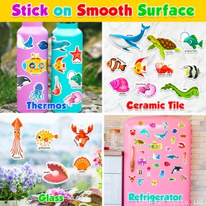 Pegatinas de Animales Marinos para Botellas, Refrigeradores y Vidrio, Explora <span class=keywords><strong>el</strong></span> <span class=keywords><strong>Mundo</strong></span> Submarino, Libro de Pegatinas de Gelatina para Niños de 3, 4, 5 y 6 Años - Product Image 3