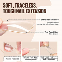 Kit d'extension d'ongles pour débutants, avec capsules réutilisables, colle, gel, lampe UV double lumière, en métal/plastique, pour une manucure facile à domicile ou en salon