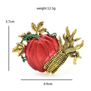 女性のためのヴィンテージコーンパンプキンブローチユニセックスグレインベジタブルフードパーティーオフィスブローチピンギフトスタイル - Product Image 3