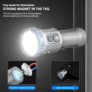 Linterna LED superbrillante, linterna recargable multifuncional con clip magnético, linterna para pesca y acampada de emergencia al aire libre - Product Image 2