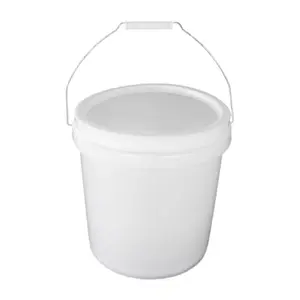 Black Red Blue Yellow Green White Securely Sealed Clear Gallon Small Recycled Plastic Bucket With Sealing Lid 15L Paint Bucket
