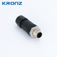 Connecteur à vis IP67 mâle 4 broches à code A KRONZ M12 en alliage et ABS, prise de sortie double câble industrielle, séparateur en Y