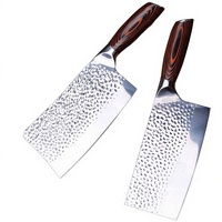 Couteau de Chef en Acier Inoxydable 3CR13 Forgé à Finition Martelée, Manche en Bois Fait Main, Lame de 18 cm, Origine Yangjiang, pour Trancher